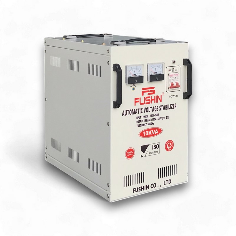 Ổn Áp 1 Pha 10KVA FUSHIN Dải 130V~250V Ra 110V-220V - Hình thực tế 2