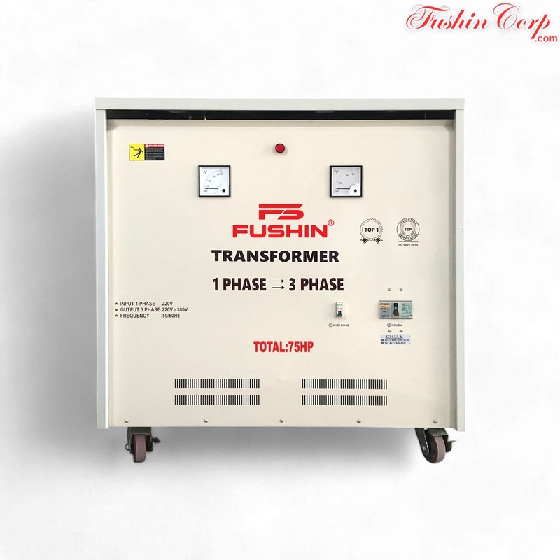 Biến Áp 1 Pha 220V Ra 3 Pha 220V Và 380V 75HP FUSHIN - Hình 1