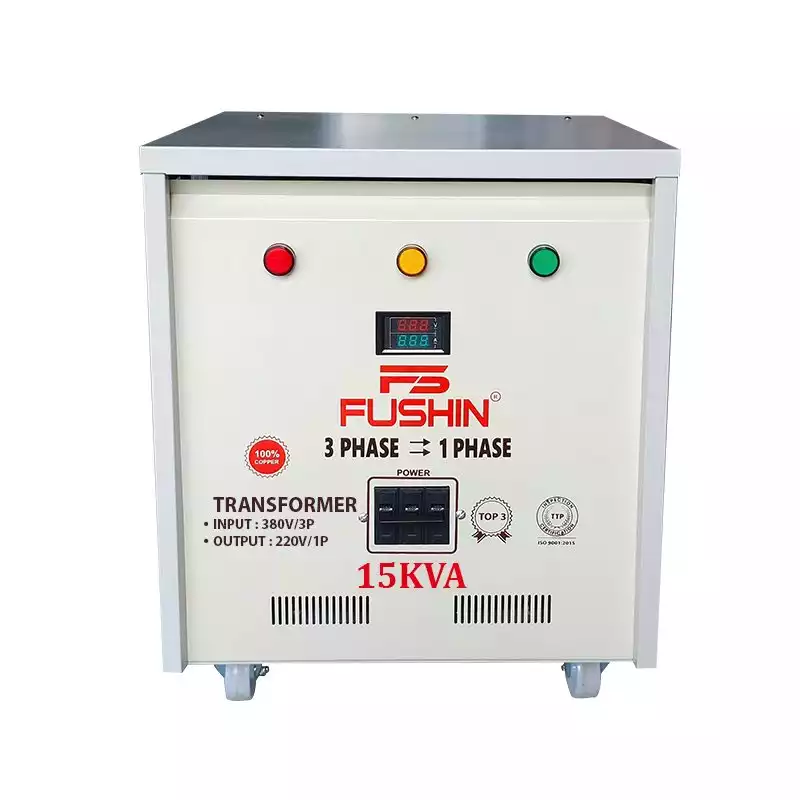 Biến áp 3 pha 380V ra 1 pha 220V 15KVA FUSHIN dây đồng - Hình 1