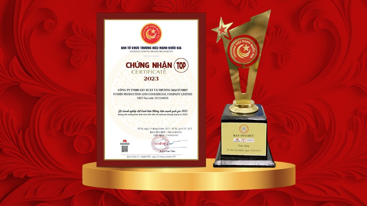FUSHIN được trao tặng giải thưởng thương hiệu mạnh quốc gia năm 2023