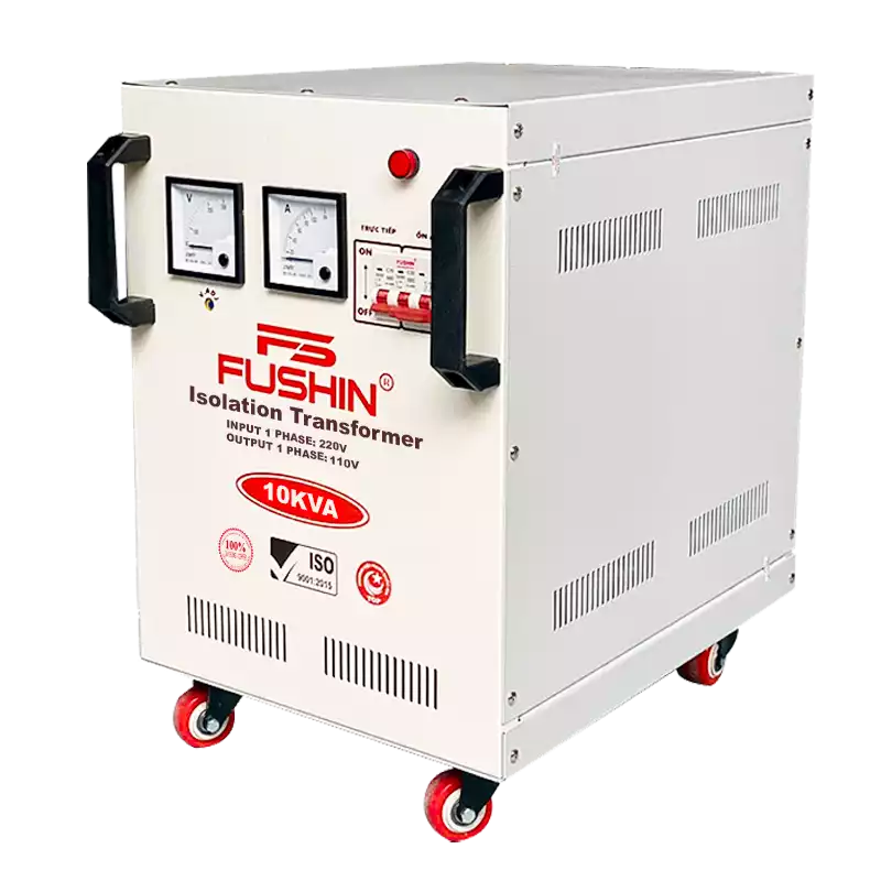 Biến Áp Cách Ly 1 Pha 10KVA FUSHIN Vào 220V Ra 100V-110V Dây Đồng - Hình 3