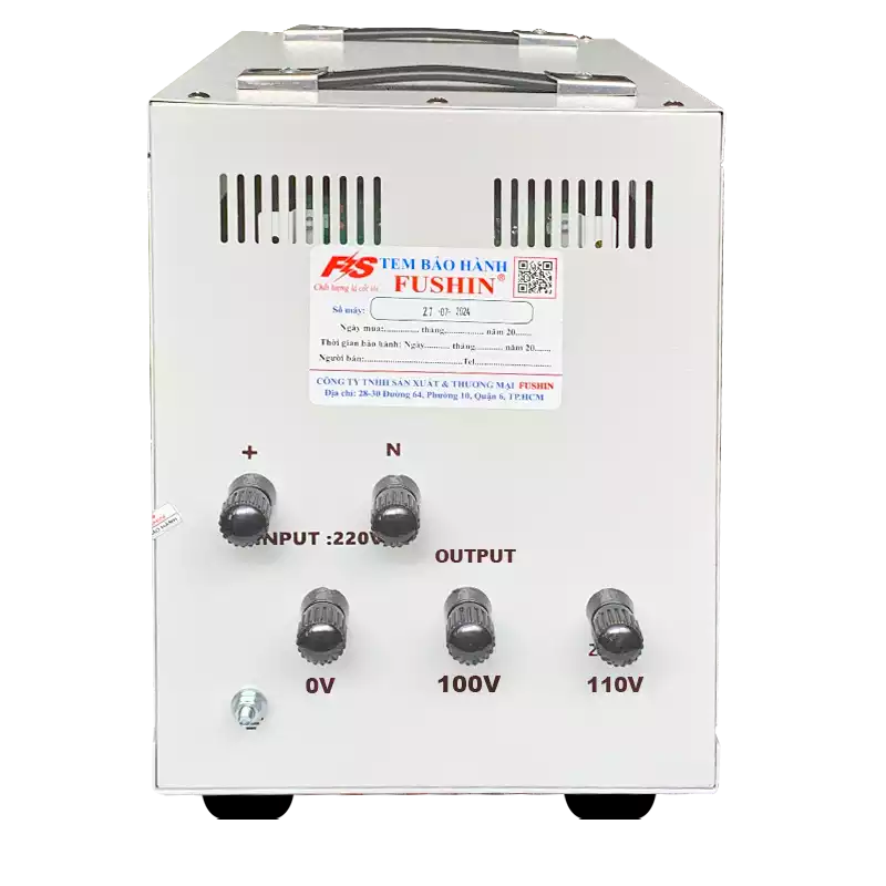 Biến Áp Cách Ly 1 Pha 7.5KVA FUSHIN Vào 220V Ra 100V-110V Dây Đồng - Hình 4