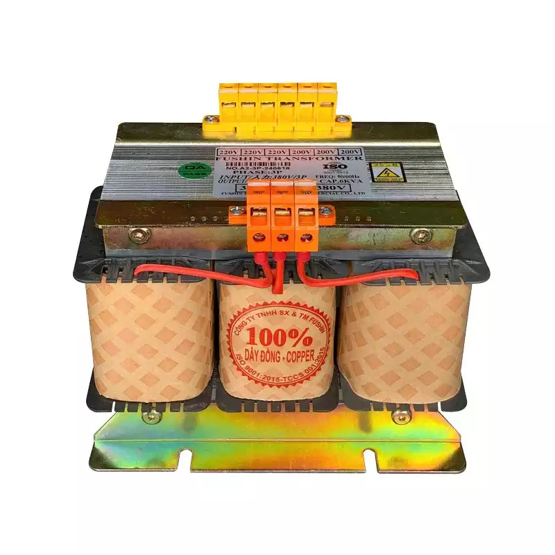 Biến Áp Trần Cách Ly 3 Pha 6KVA FUSHIN Vào 380V Ra 200V-220V Dây Đồng - Hình 1