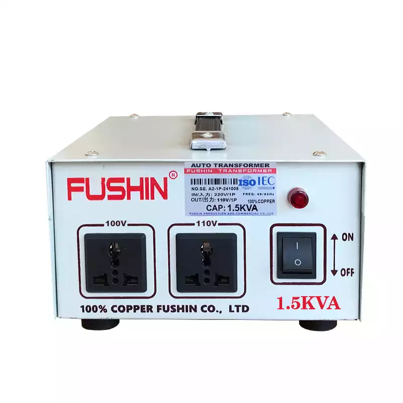 Biến Áp Tự Ngẫu 1 Pha 1.5KVA FUSHIN Vào 220V Ra 100V Và 110V Dây Đồng - Hình 1