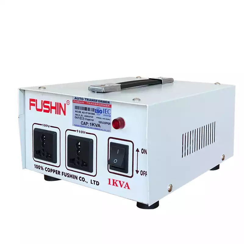 Biến Áp Tự Ngẫu 1 Pha 1KVA FUSHIN Vào 220V Ra 100V Và 110V Dây Đồng - Hình 2