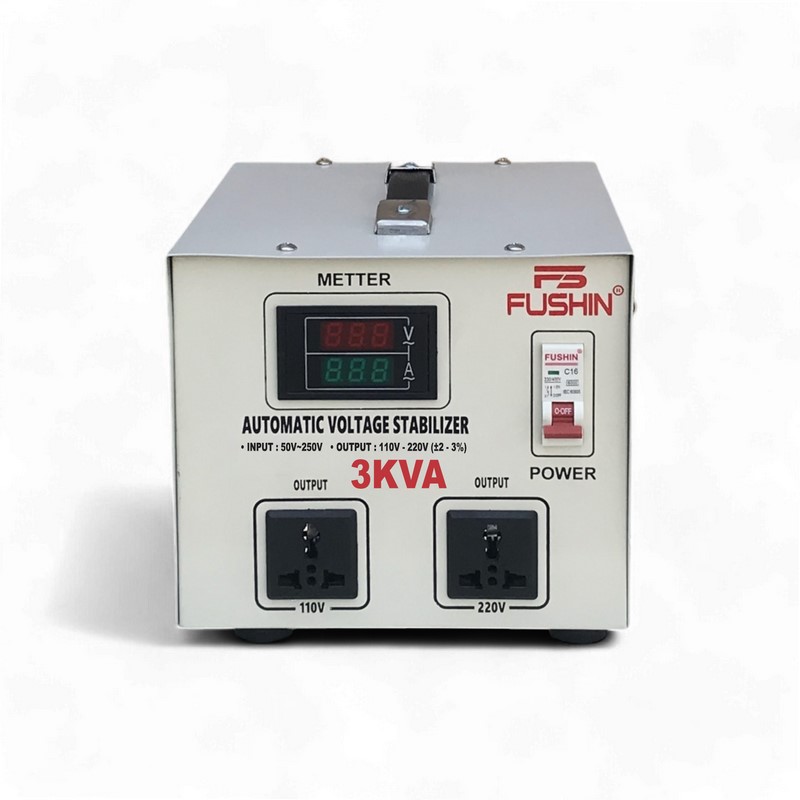 Ổn Áp 1 Pha 3KVA FUSHIN Dải 50V~250V Ra 110V-220V