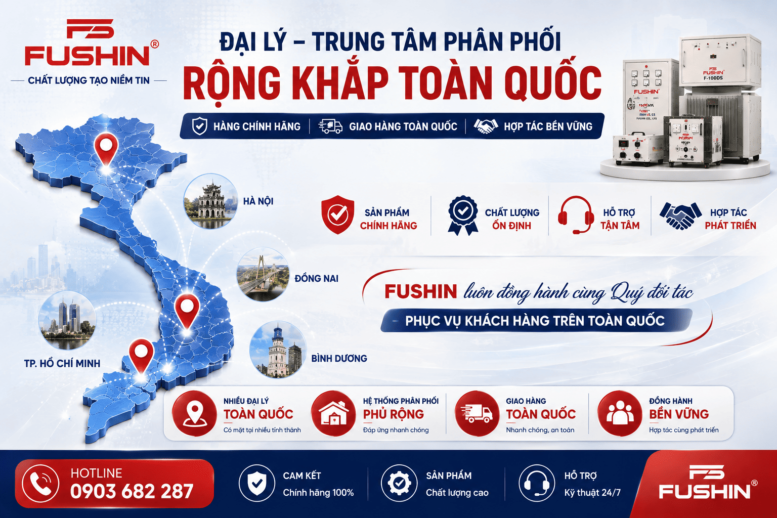 Hệ Thống Đại Lý Và Trung Tâm Phân Phối FUSHIN Trên Toàn Quốc
